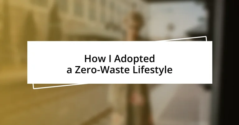 How I Adopted a Zero-Waste Lifestyle