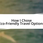 How I Chose Eco-Friendly Travel Options