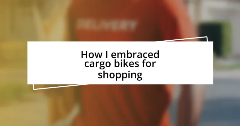 How I embraced cargo bikes for shopping