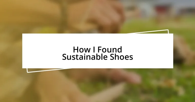 How I Found Sustainable Shoes