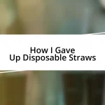 How I Gave Up Disposable Straws