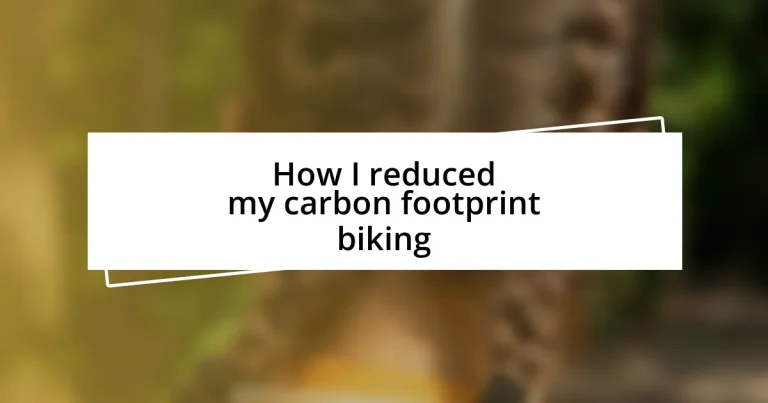 How I reduced my carbon footprint biking