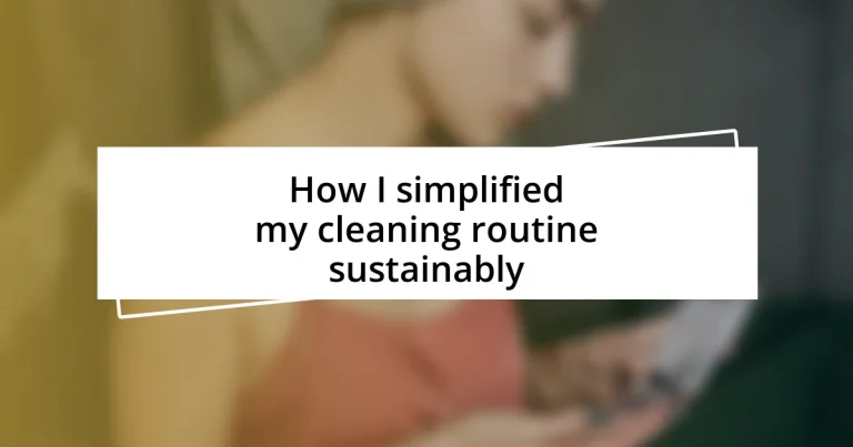 How I simplified my cleaning routine sustainably