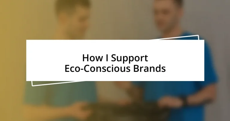 How I Support Eco-Conscious Brands