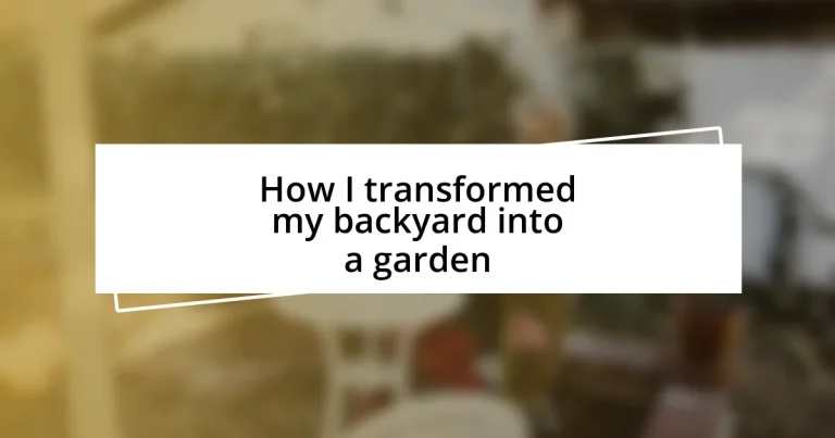 How I transformed my backyard into a garden