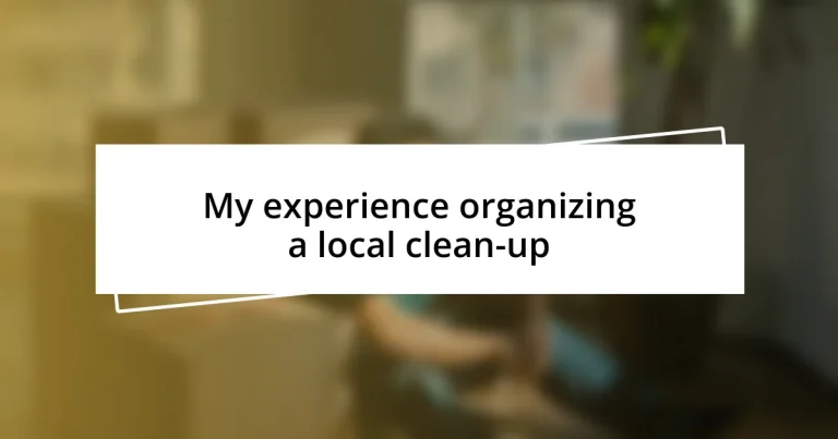 My experience organizing a local clean-up