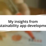 My insights from sustainability app development