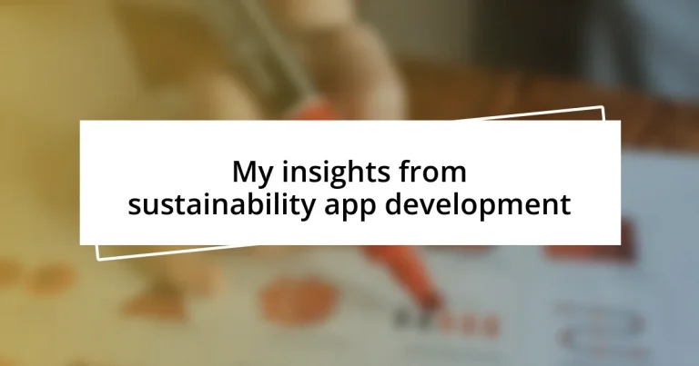 My insights from sustainability app development