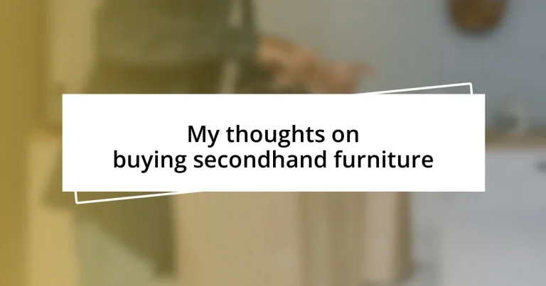 My thoughts on buying secondhand furniture